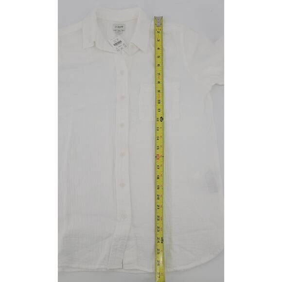 NWT J Crew Gauze button-up shirt white xs Retail $79.50 - Picture 4 of 6